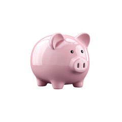 Obraz premium Cute Pink Piggy Bank for Savings and Financial Concepts on transparent background