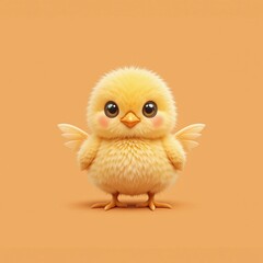 Pollito adorable en estilo caricatura kawaii