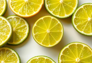 Fototapeta premium Vibrant lime segment, juicy, glistening, isolated, background, photography