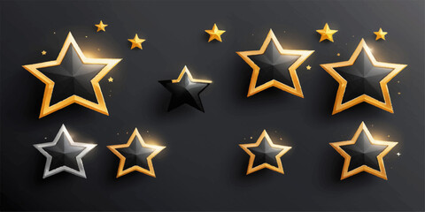 Fototapeta premium A seamless golden star pattern on a black background, perfect for a Christmas or holiday design