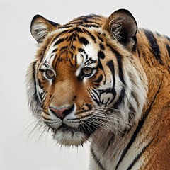 Obraz premium Cubism Style Tiger Artwork on White Background