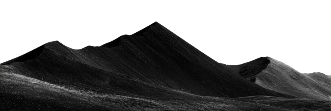 Grayscale landscape of layered hills