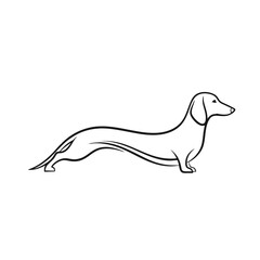 Modern Dachshund Logo With Long Stretched Body Forming a Smooth Curve