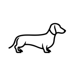Minimalist Dachshund Silhouette Logo, Long Body and Short Legs