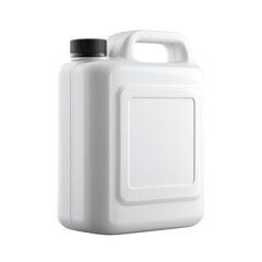 White Plastic Container with Black Screw Cap for Packaging Use on transparent background