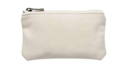Canvas coin pouch with zipper, isolated on white background