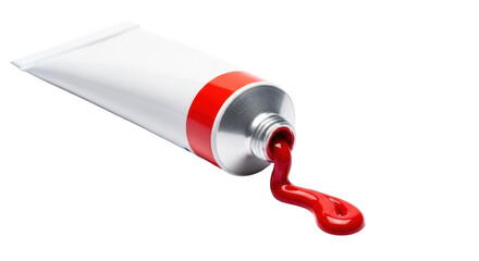 Isolated Red Paint Tube