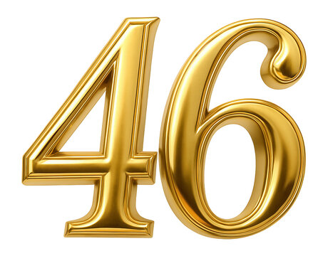 3D golden number celebrating the 46th anniversary.