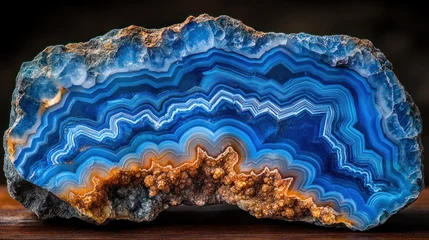Plexiglas schilderij Kristal A vivid blue agate slice  © zalfa_std98
