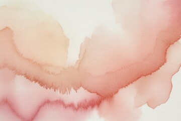 Fototapeta premium Soft peach and pink watercolor wash abstract art
