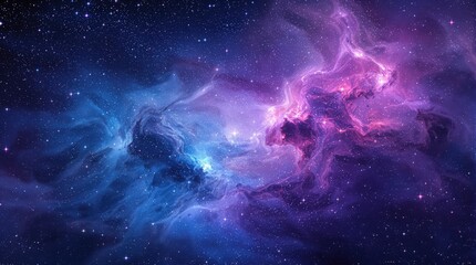 Colorful nebulae and stars in deep space.