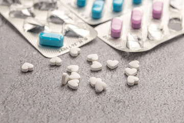 Variety of medicines and drugs.Medicine and healthcare concept.Variety of medicines and...