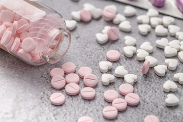Variety of medicines and drugs.Medicine and healthcare concept.Variety of medicines and...