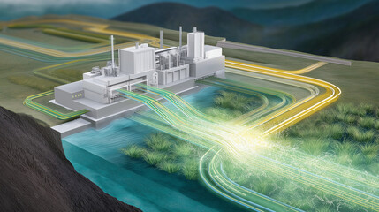 Hydroelectric Facility with Carbon Sequestration Technology