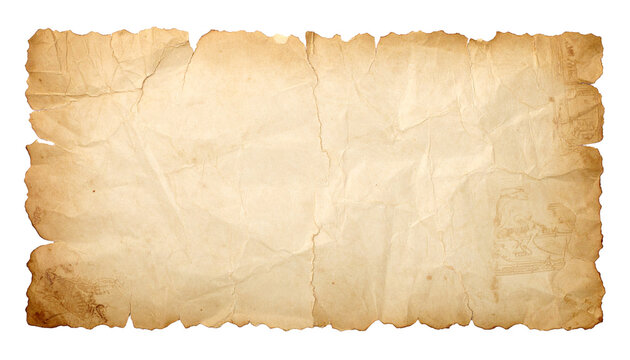 PNG antique old paper texture with torn ripped jagged edges, featuring a vintage worn and faded parchment surface, perfect for backgrounds, scrapbooking, invitations, digital design, artistic projects