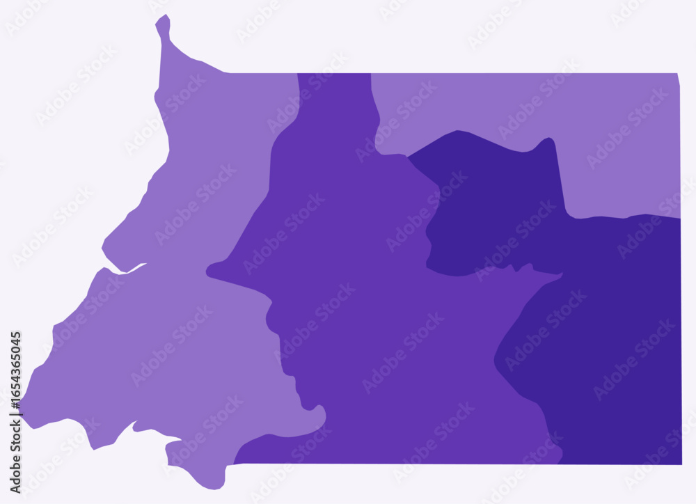 Poster map of equatorial guinea with regions. just a simple country border map with region division. deep p
