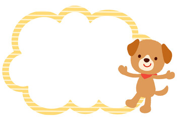 かわいいイヌのキャラクター　コピースペース　ポップ