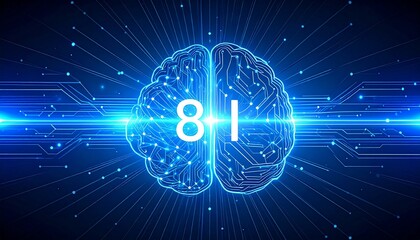 AI Brain with 8+1 Equation symbolizing intelligence and innovation in technology
