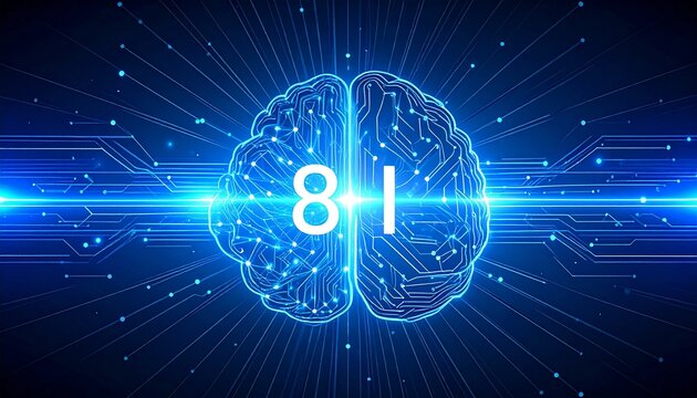 AI Brain with 8+1 Equation symbolizing intelligence and innovation in technology