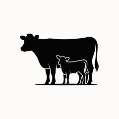 silhouette of a cow