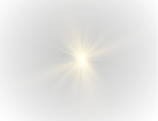 PNG glowing sunlight with sparkle flare and bright lens flash on transparent background featuring...