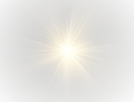 PNG sunbeam explosion with shiny light and star glow effect combined with pink and yellow spark, blur glare, magical object and isolated brilliance for science or space illustration