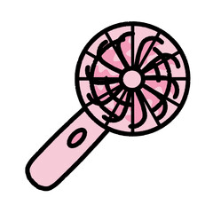 回転している手持ち扇風機　ピンク色（Affinity Designer版）