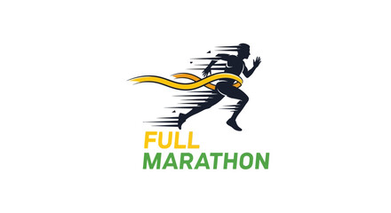 Fototapeta premium Dynamic full marathon runner crossing finish line with energy and speed