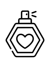 Obraz premium Perfume icon with heart detail in a minimalist line art style 