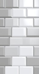 White rectangular tiles, glossy finish, repeating pattern