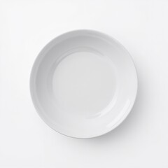 White ceramic plate on clean white background  