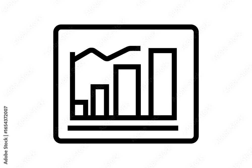Fototapete the image shows a bar chart with a line graph displayed on a rectangular screen or board, representi