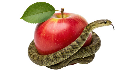 Isolated Snake and Apple