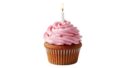 Isolated Birthday Cupcake