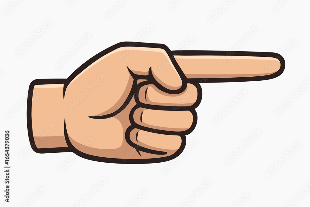 Aufkleber pointing hand vector icon. index finger pointing right gesture. concept of indicating direction, cli