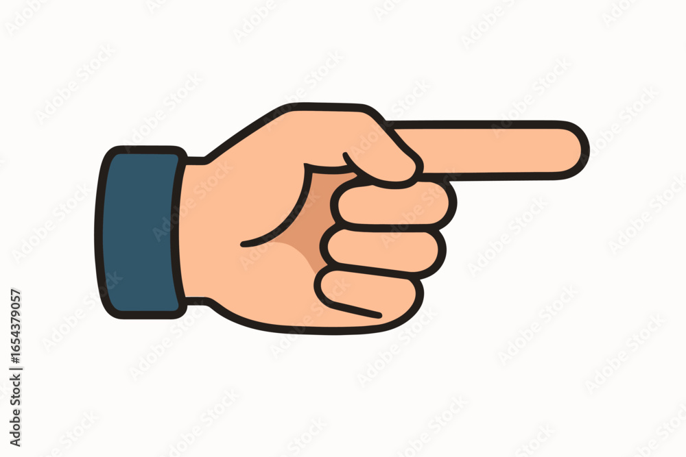 Aufkleber pointing hand vector icon. index finger shows direction. hand gesture for choice, selection, clickin