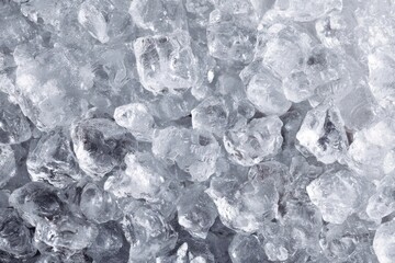 Crushed ice close-up for refreshing cocktails and summer beverages - ideal for beverage styling and drink presentations