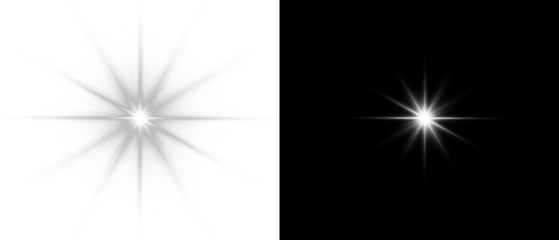 PNG White Star Light Sparkle and Glow Effect on Transparent Background