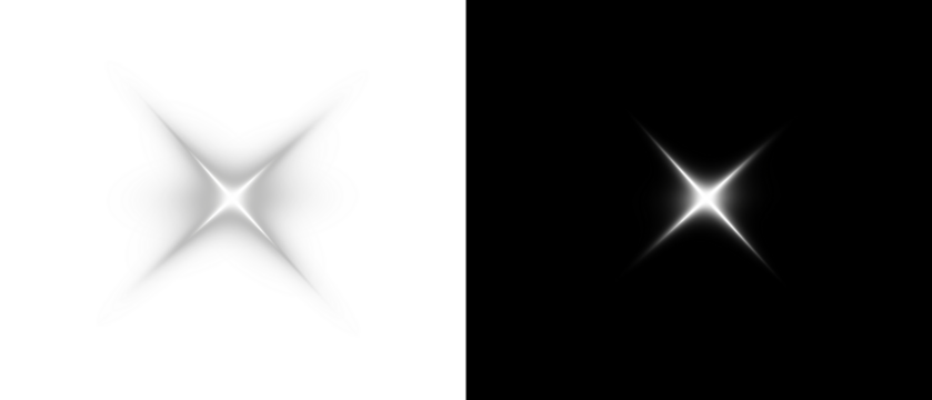 PNG Digital White Lens Flare with Star Glow and Beam on Transparent Background