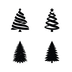 Christmas Tree Silhouette Vector Set