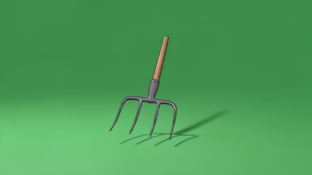 Pitchfork Halloween prop on green screen