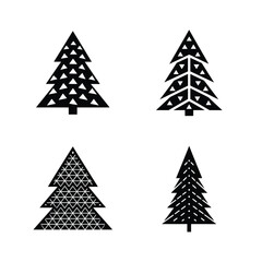 Fototapeta premium Christmas Tree Silhouette Vector Set