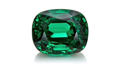 Close-up of a vibrant green emerald