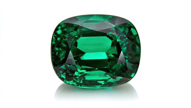 Close-up of a vibrant green emerald