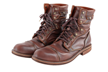 Pair of brown leather work boots (1)