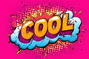 Bold, 3D "COOL" in comic book style