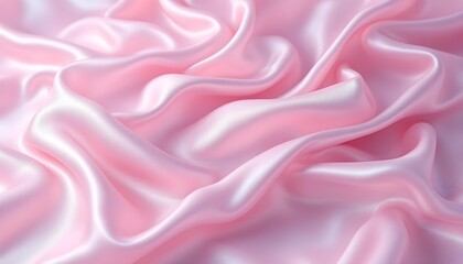 Obraz premium Abstract background of smooth pink silk fabric. Elegant drapery and soft waves of satin create a feeling of luxury, celebration, and tenderness. AI generated