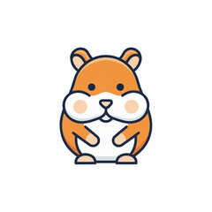 Flat Color Vector Icon of Hamster
