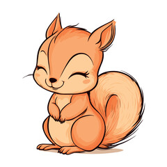 cute little squirrel childish isolated vector illustration