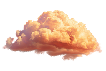 A large, fluffy, peach-toned cumulus cloud, highlighted with warm hues